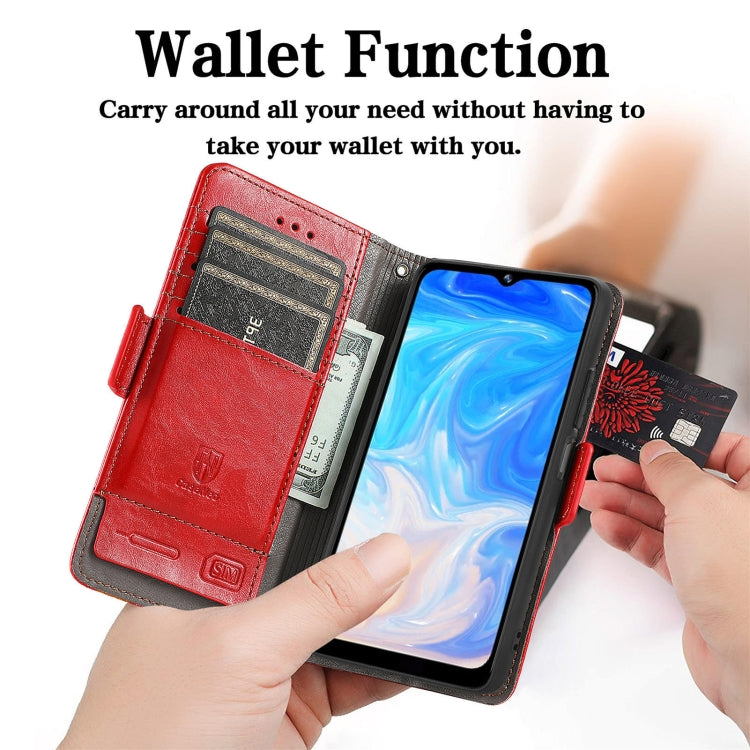 For Doogee N40 Pro CaseNeo Splicing Dual Magnetic Buckle Leather Case with Holder & Card Slots & Wallet(Red) - More Brand by buy2fix | Online Shopping UK | buy2fix