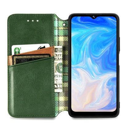 For Doogee N40 Pro Cubic Grid Pressed Horizontal Flip Magnetic Leather Case with Holder & Card Slots & Wallet(Green) - More Brand by buy2fix | Online Shopping UK | buy2fix