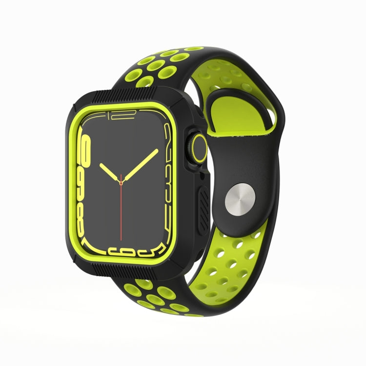 Shockproof PC Protective Case For Apple Watch Series 8 / 7 41mm / 6&SE&5&4 40mm / 3&2&1 38mm(Black + Yellow) - Watch Cases by buy2fix | Online Shopping UK | buy2fix