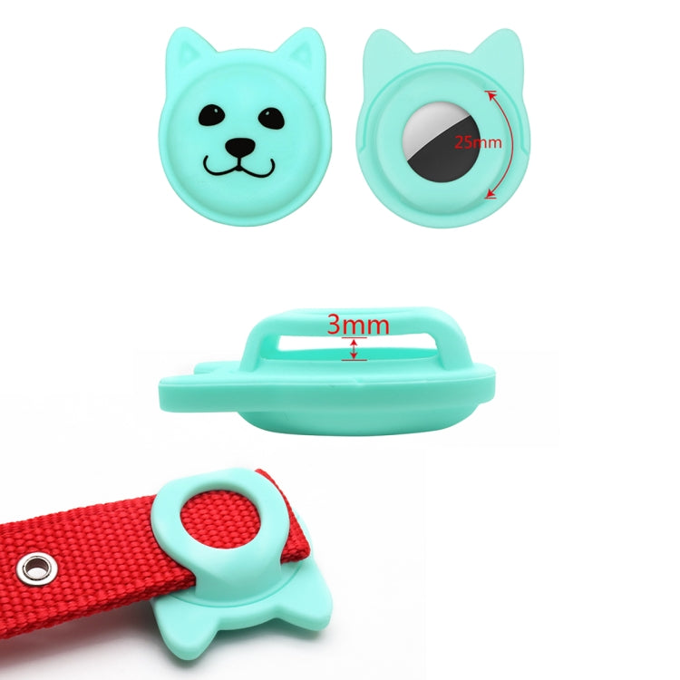 Hanhan Smile Cute Cartoon Pet Collar Anti-lost Tracker Silicone Case For AirTag(Red) - Pet Series by Mutural | Online Shopping UK | buy2fix