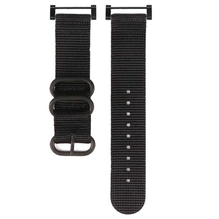 For Suunto CORE Three-ring Steel Buckle Nylon Watch Band(Black) -  by buy2fix | Online Shopping UK | buy2fix