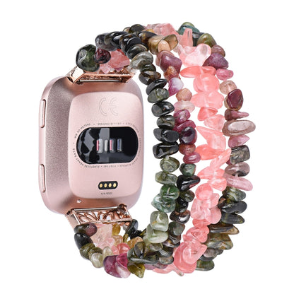 For Fitbit Versa Rough Stone Bracelet Watch Band(Colorful Tourmaline) - Watch Bands by buy2fix | Online Shopping UK | buy2fix