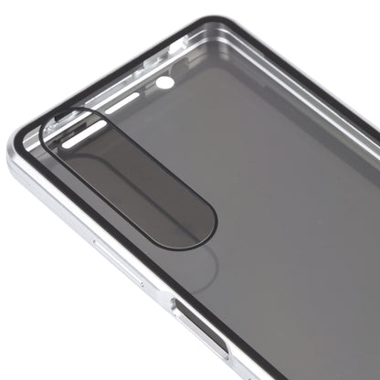 For Sony Xperia 1 III Anti-peeping Magnetic Double-sided Tempered Glass Phone Case(Silver) - Sony Cases by buy2fix | Online Shopping UK | buy2fix