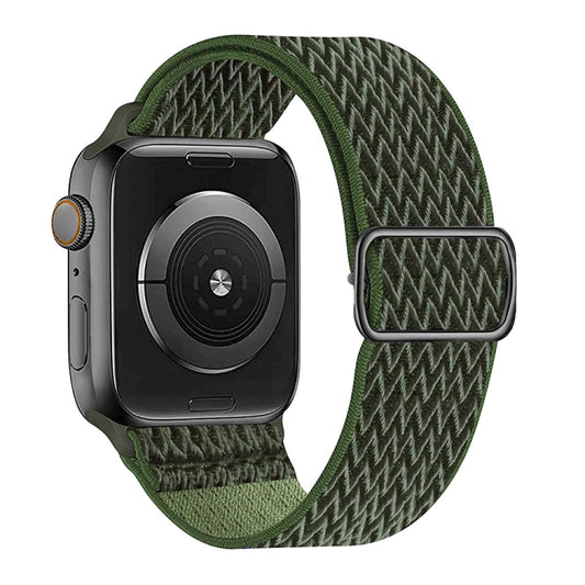 W Texture Nylon Strap For Apple Watch Ultra 49mm&Watch Ultra 2 49mm / Series 9&8&7 45mm / SE 3&SE 2&6&SE&5&4 44mm / 3&2&1 42mm(ArmyGreen) - Watch Bands by buy2fix | Online Shopping UK | buy2fix