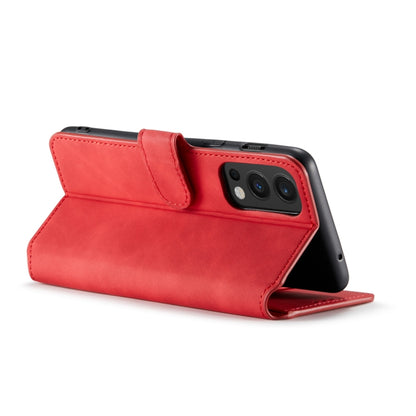 For OnePlus Nord 2 DG.MING Retro Oil Side Horizontal Flip Leather Case with Holder & Card Slots & Wallet(Red) - OnePlus Cases by DG.MING | Online Shopping UK | buy2fix