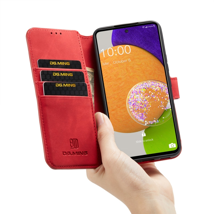 For Samsung Galaxy A53 5G DG.MING Retro Oil Side Horizontal Flip Leather Case with Holder & Card Slots & Wallet(Red) - Galaxy Phone Cases by DG.MING | Online Shopping UK | buy2fix