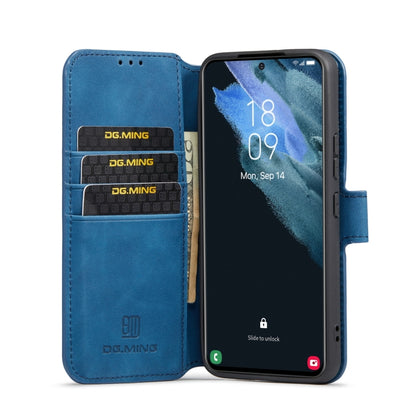 For Samsung Galaxy S22+ DG.MING Retro Oil Side Horizontal Flip Leather Case with Holder & Card Slots & Wallet(Blue) - Galaxy S22+ 5G Cases by DG.MING | Online Shopping UK | buy2fix