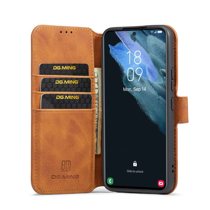 For Samsung Galaxy S22+ DG.MING Retro Oil Side Horizontal Flip Leather Case with Holder & Card Slots & Wallet(Brown) - Galaxy S22+ 5G Cases by DG.MING | Online Shopping UK | buy2fix