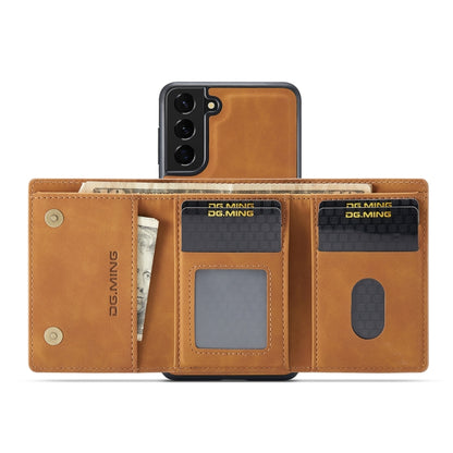 For Samsung Galaxy S22+ 5G DG.MING M1 Series 3-Fold Multi Card Wallet Phone Case(Brown) - Galaxy S22+ 5G Cases by DG.MING | Online Shopping UK | buy2fix