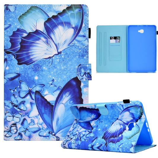 For Samsung Galaxy Tab A 10.1 2016 T580 Sewing Pen Slot Leather Tablet Case(Butterflies) - Tab A 10.1 by buy2fix | Online Shopping UK | buy2fix