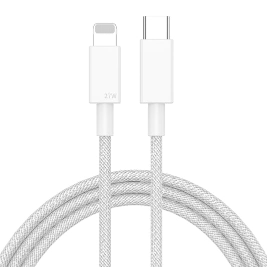 27W PD USB-C / Type-C to 8 Pin Fast Charging Braided Data Cable, Cable Length: 1m(Grey) - 2 in 1 Cable by buy2fix | Online Shopping UK | buy2fix