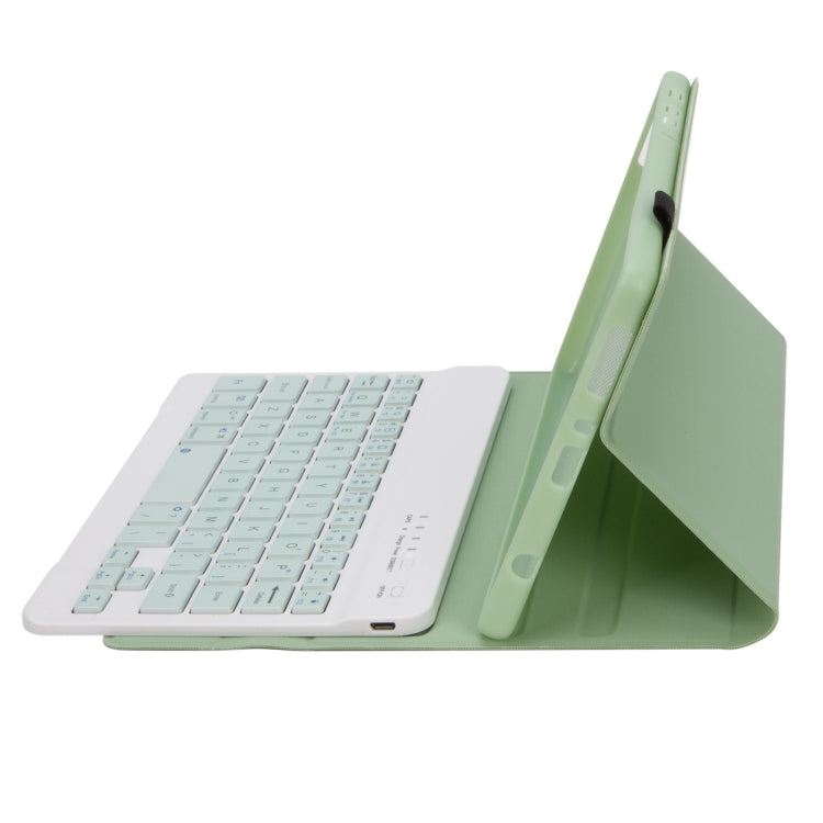 A220 Candy Color TPU Detachable Bluetooth Keyboard Leather Case with Bracket For Samsung Galaxy Tab A7 Lite 8.7 T220 / T225(Light Green) - Samsung Keyboard by buy2fix | Online Shopping UK | buy2fix