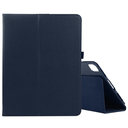 For iPad Air 13 2025 / 2024 / iPad Pro 12.9 2022 / 2021 / 2020 / 2018 Litchi Texture Solid Color Leather Tablet Case(Dark Blue) - iPad Pro 12.9 (2022/2021) Cases by buy2fix | Online Shopping UK | buy2fix