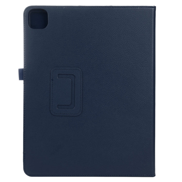 For iPad Air 13 2024 / iPad Pro 12.9 2022 / 2021 / 2020 / 2018 Litchi Texture Solid Color Leather Tablet Case(Dark Blue) - iPad Pro 12.9 (2022/2021) Cases by buy2fix | Online Shopping UK | buy2fix