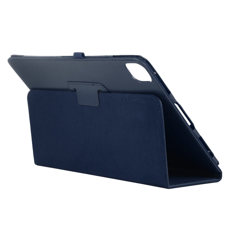 For iPad Air 13 2025 / 2024 / iPad Pro 12.9 2022 / 2021 / 2020 / 2018 Litchi Texture Solid Color Leather Tablet Case(Dark Blue) - iPad Pro 12.9 (2022/2021) Cases by buy2fix | Online Shopping UK | buy2fix