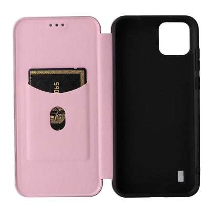 For Blackview A55 Carbon Fiber Texture Horizontal Flip PU Phone Case(Pink) - More Brand by buy2fix | Online Shopping UK | buy2fix