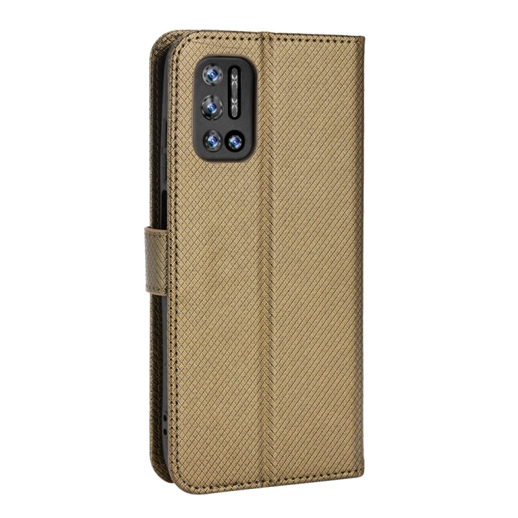 For DOOGEE N40 Pro Diamond Texture Leather Phone Case(Brown) - Doogee Cases by buy2fix | Online Shopping UK | buy2fix