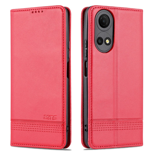 For Honor Play 30 Plus AZNS Magnetic Calf Texture Leather Phone Case(Red) - Honor Cases by AZNS | Online Shopping UK | buy2fix