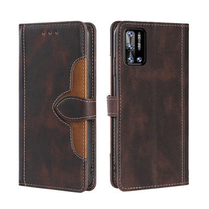 For Doogee N40 Pro Skin Feel Straw Hat Magnetic Buckle Leather Phone Case(Brown) - Doogee Cases by buy2fix | Online Shopping UK | buy2fix