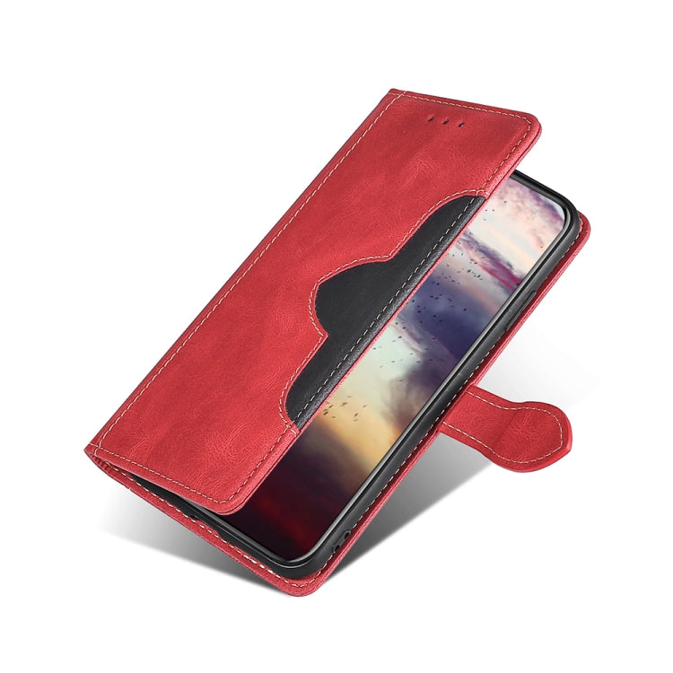 For Blackview A55 Skin Feel Straw Hat Magnetic Buckle Leather Phone Case(Red) - More Brand by buy2fix | Online Shopping UK | buy2fix