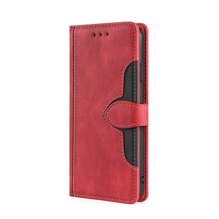 For Ulefone Note 12P Skin Feel Straw Hat Magnetic Buckle Leather Phone Case(Red) - Ulefone Cases by buy2fix | Online Shopping UK | buy2fix