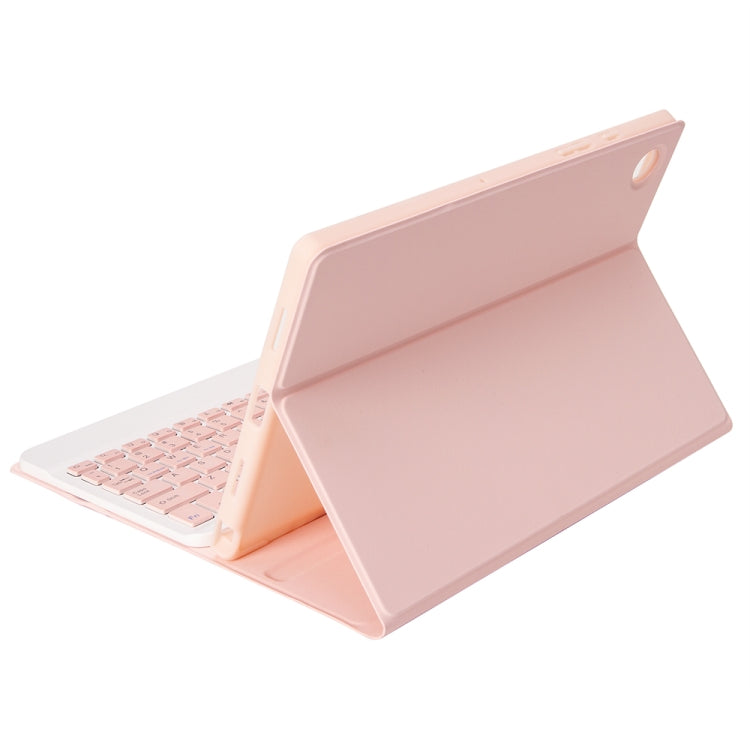 A08B Candy Color Bluetooth Keyboard Leather Case with Pen Slot For Samsung Galaxy Tab A8 10.5 2021 SM-X200 / SM-X205(Pink) - Samsung Keyboard by buy2fix | Online Shopping UK | buy2fix