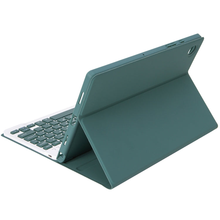 A08B Candy Color Bluetooth Keyboard Leather Case with Pen Slot For Samsung Galaxy Tab A8 10.5 2021 SM-X200 / SM-X205(Dark Green) - Samsung Keyboard by buy2fix | Online Shopping UK | buy2fix
