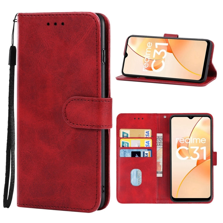 Leather Phone Case For OPPO Realme C31(Red) - Realme Cases by buy2fix | Online Shopping UK | buy2fix