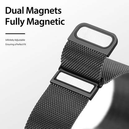 DUX DUCIS Milanese Watchband For Apple Watch Series 9&8&7 45mm / SE 3&SE 2&6&SE&5&4 44mm / 3&2&1 42mm(Black) - Watch Bands by DUX DUCIS | Online Shopping UK | buy2fix