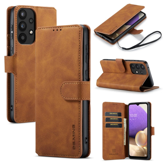 For Samsung Galaxy A33 5G DG.MING Retro Oil Edge Flip Leather Phone Case(Brown) - Galaxy Phone Cases by DG.MING | Online Shopping UK | buy2fix