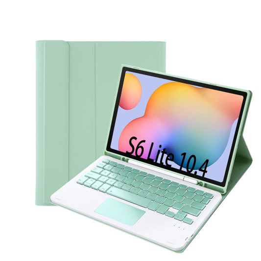 A610B-A Candy Color Bluetooth Keyboard Leather Case with Pen Slot & Touchpad For Samsung Galaxy Tab S6 Lite 10.4 inch SM-P610 / SM-P615(Light Green) - Samsung Keyboard by buy2fix | Online Shopping UK | buy2fix