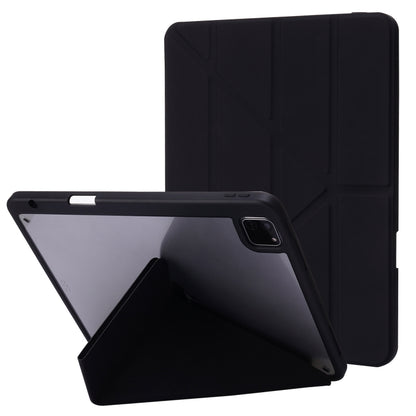 For iPad Air 13 2024 / iPad Pro 12.9 2022 / 2021 / 2020 / 2018 Deformation Transparent Acrylic Leather Tablet Case(Black) - iPad Pro 12.9 (2022/2021) Cases by buy2fix | Online Shopping UK | buy2fix