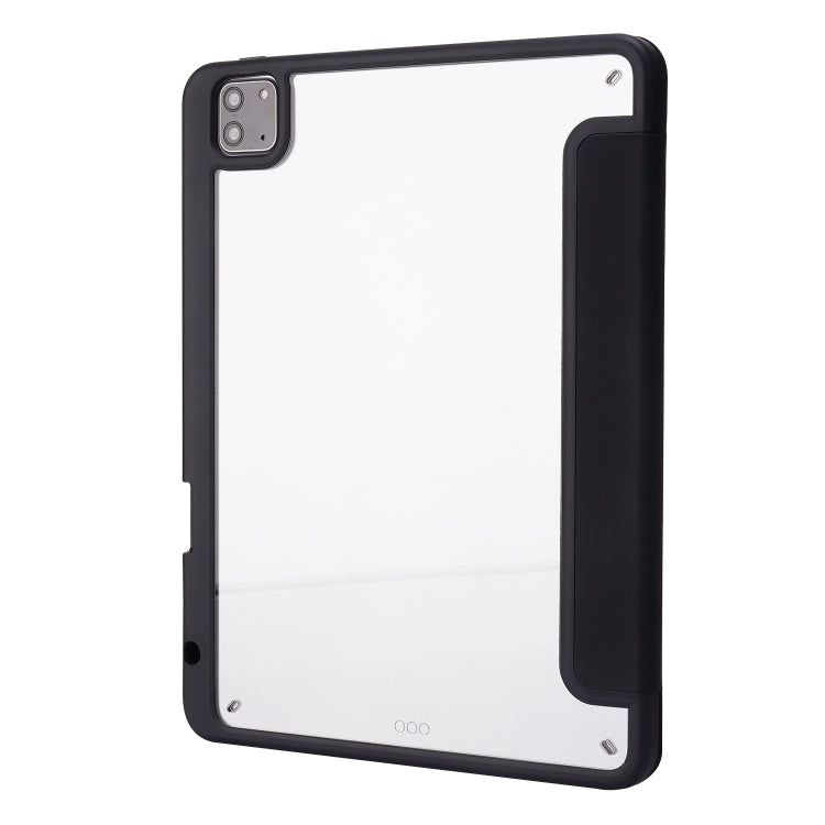 For iPad Air 13 2025 / 2024 / iPad Pro 12.9 2022 / 2021 / 2020 / 2018 Deformation Transparent Acrylic Leather Tablet Case(Black) - iPad Pro 12.9 (2022/2021) Cases by buy2fix | Online Shopping UK | buy2fix