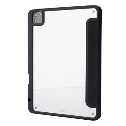 For iPad Air 13 2025 / 2024 / iPad Pro 12.9 2022 / 2021 / 2020 / 2018 Deformation Transparent Acrylic Leather Tablet Case(Black) - iPad Pro 12.9 (2022/2021) Cases by buy2fix | Online Shopping UK | buy2fix