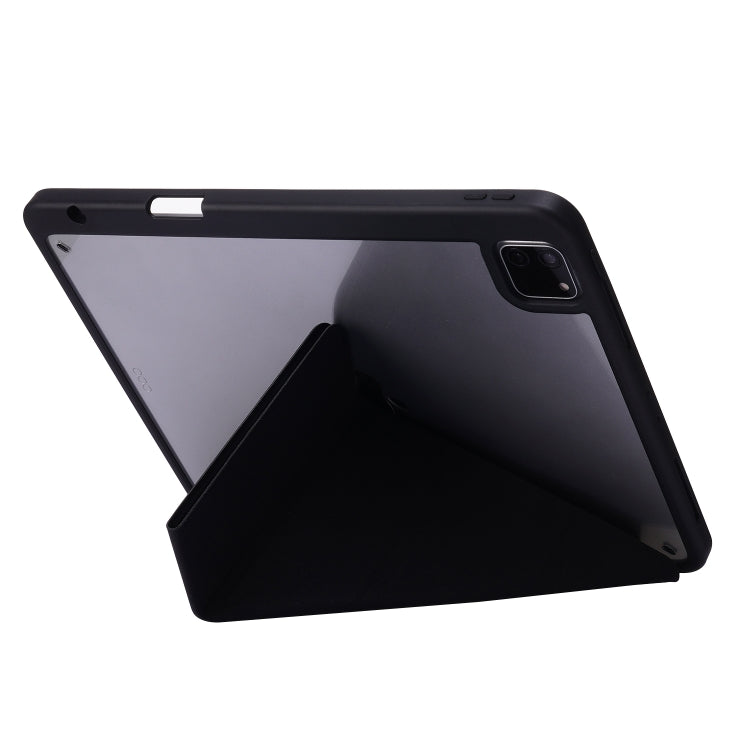 For iPad Air 13 2025 / 2024 / iPad Pro 12.9 2022 / 2021 / 2020 / 2018 Deformation Transparent Acrylic Leather Tablet Case(Black) - iPad Pro 12.9 (2022/2021) Cases by buy2fix | Online Shopping UK | buy2fix