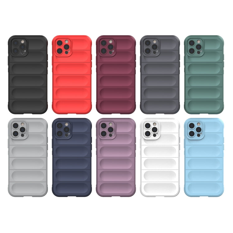 For iPhone 12 Pro Magic Shield TPU + Flannel Phone Case(Dark Blue) - iPhone 12 / 12 Pro Cases by buy2fix | Online Shopping UK | buy2fix