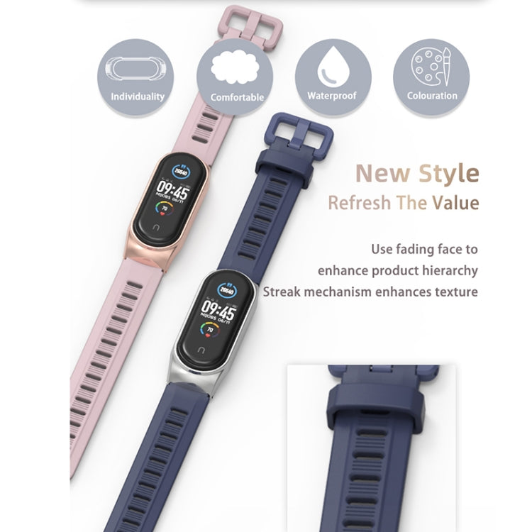 For Xiaomi Mi Band 6 / 5 / 4 / 3 Mijobs Flat Hole Silicone Watch Band, Style:CS Case(Orange+Black) - Watch Bands by MIJOBS | Online Shopping UK | buy2fix