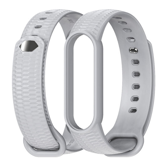 For Xiaomi Mi Band 5/6/7 Mijobs Solid Color Honeycomb Silicone Watch Band(Grey) - Watch Bands by MIJOBS | Online Shopping UK | buy2fix