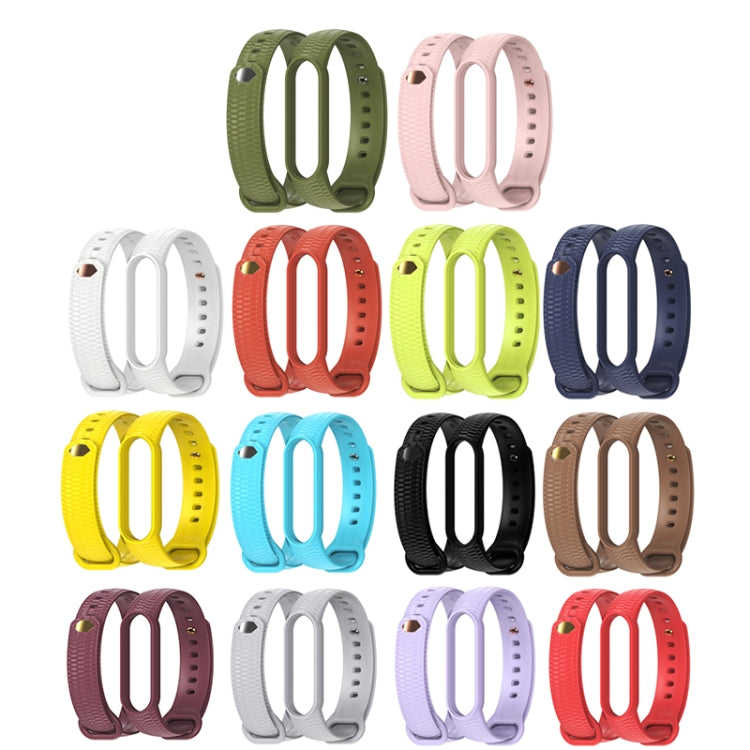 For Xiaomi Mi Band 5/6/7 Mijobs Solid Color Honeycomb Silicone Watch Band(Grass Green) - Watch Bands by MIJOBS | Online Shopping UK | buy2fix