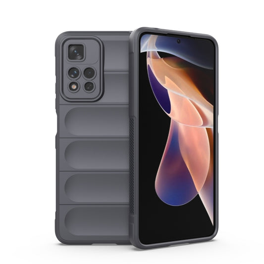 For Xiaomi Redmi Note 11 Pro 5G Chinese Magic Shield TPU + Flannel Phone Case(Dark Grey) - Xiaomi Cases by buy2fix | Online Shopping UK | buy2fix