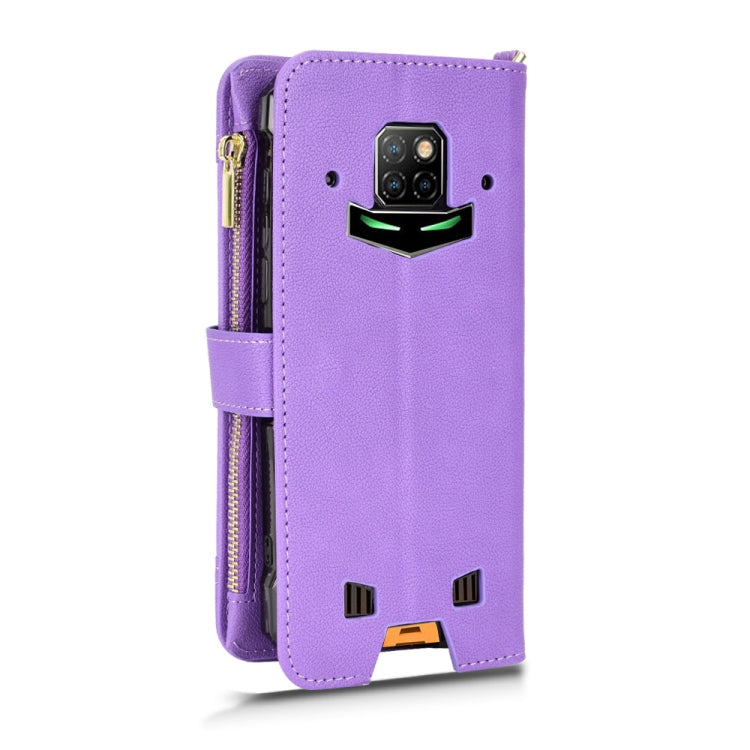 For Doogee S88 Pro / S88 Plus Litchi Texture Zipper Leather Phone Case(Purple) - Doogee Cases by buy2fix | Online Shopping UK | buy2fix