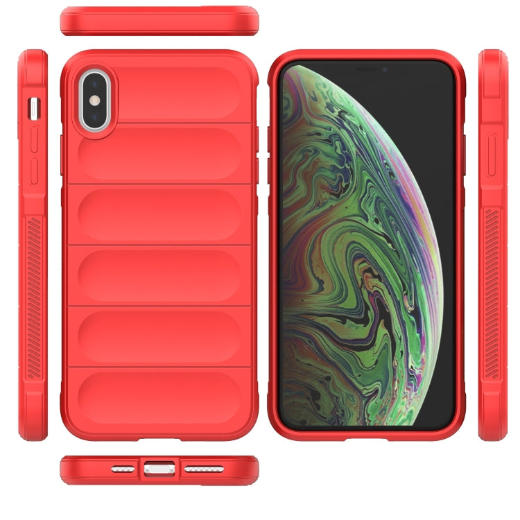 For iPhone XS Max Magic Shield TPU + Flannel Phone Case(Red) - More iPhone Cases by buy2fix | Online Shopping UK | buy2fix