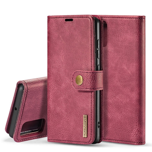 For Galaxy A51 DG.MING Crazy Horse Texture Flip Detachable Magnetic Leather Case with Holder & Card Slots & Wallet(Red) - Galaxy Phone Cases by DG.MING | Online Shopping UK | buy2fix