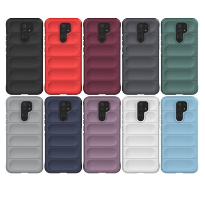 For Xiaomi Redmi 9 Magic Shield TPU + Flannel Phone Case(Dark Blue) - Xiaomi Cases by buy2fix | Online Shopping UK | buy2fix