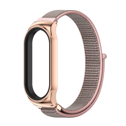 For Xiaomi Mi Band 7 / 7 NFC MIJOBS CS Stainless Steel Case Nylon Watch Band(Pink Sand Rose Gold) - Watch Bands by MIJOBS | Online Shopping UK | buy2fix