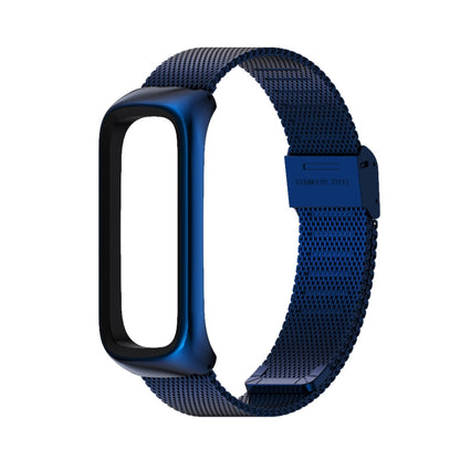 For Samsung Galaxy Fit 2 MIJOBS Milan Buckle Stainless Steel Watch Band(Blue) - Watch Bands by MIJOBS | Online Shopping UK | buy2fix