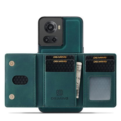 For OnePlus Ace/10R DG.MING M2 Series 3-Fold Multi Card Bag Phone Case(Green) - OnePlus Cases by DG.MING | Online Shopping UK | buy2fix