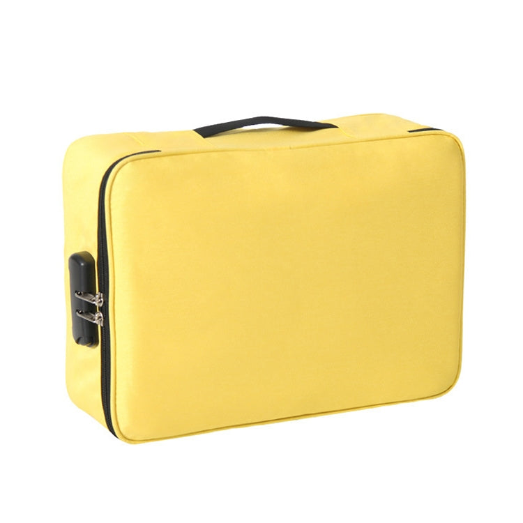 Large Capacity Multi-layers Foldable Fabric Document Storage Bag, Specification:Double Zipper-Locked(Yellow) - Digital Storage Bag by buy2fix | Online Shopping UK | buy2fix