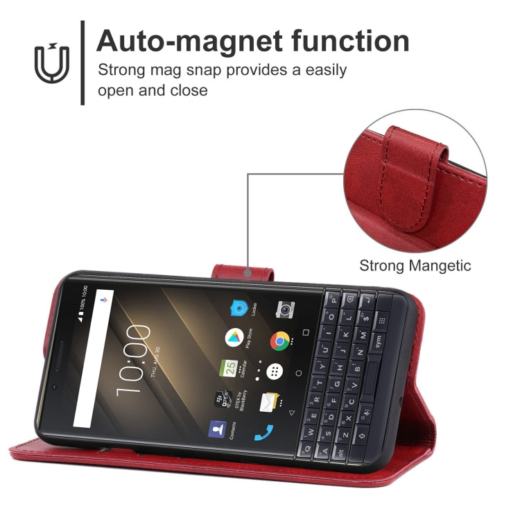 For Blackberry KEY2 Leather Phone Case(Red) - BlackBerry by buy2fix | Online Shopping UK | buy2fix