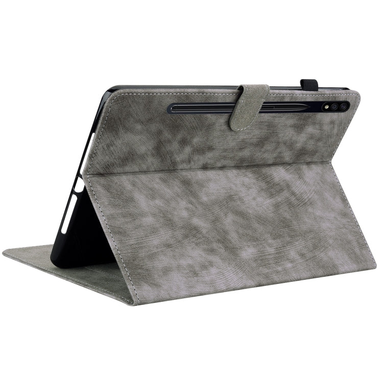 For Samsung Galaxy Tab S9 Tiger Pattern Flip Leather Tablet Case(Grey) - Galaxy Tab S9 Cases by buy2fix | Online Shopping UK | buy2fix